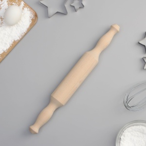 Скалка береза 36*4,3см с ручками 1/1