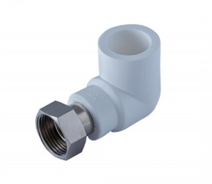 Угольник полипропиленовый (ПП) c накидной гайкой 20х1/2  