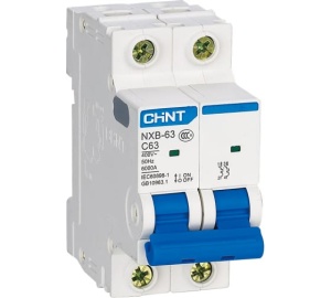 Автомат NXB-63S CHINT 2P 10A 4.5kA х-ка С
