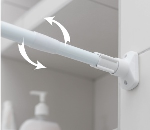 Карниз для ванной усиленный 90-160 см, цвет белый