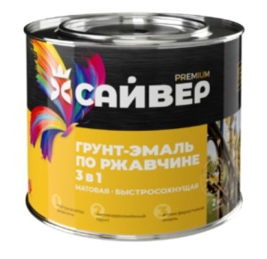Грунт-эмаль по ржавчине 3 в 1 шоколадная УЗОР 0,8кг (14) Сайвер