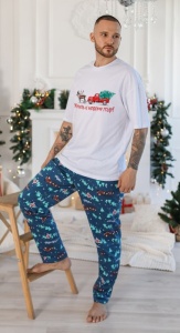 Комплект муж. (футб+брюки) Новогоднее чудо-5 р.56 (ЧЗ)