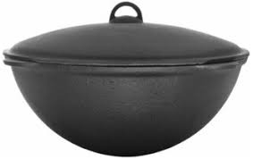 Чаша азиатская чугунная 25 л с крышкой