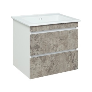 Тумба  Манхэттен 65 подвесной серый бетон с умывальником  Оскар 65