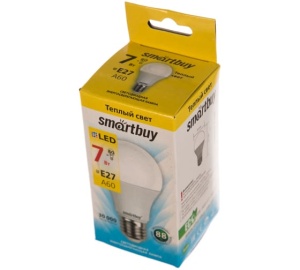 Лампа  LED-А60  7Вт 3000 Е27 Smartbuy