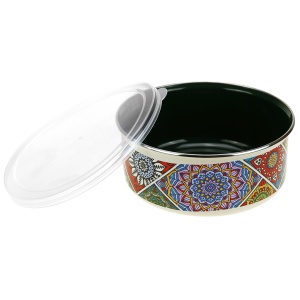 Миска эмалированная 1,8 л Султана пластмассовая крышка