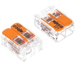 Клемма соединит WAGO 221-412 (2х4мм) с рычажком(100шт)