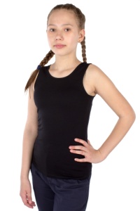 Майка дев. белый, черный л3268 р.34/134 (ЧЗ)