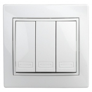 Выключатель Intro с/п 3кл 10А белый 1-106-01 