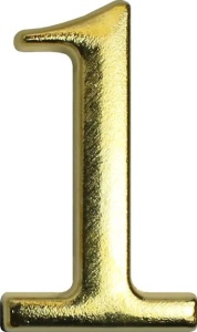 Цифра двер. АЛЛЮР  1  золото на клеевой основе 45х28мм УЗК