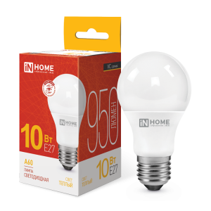 Лампа  LED-А60-VC 10Вт 3000К Е27 IN HOME
