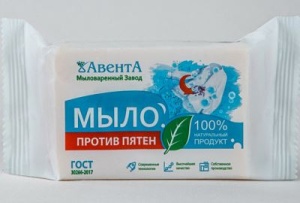 Мыло хозяйственное твердое 72% 200гр ПРОТИВ ПЯТЕН (50) Авента