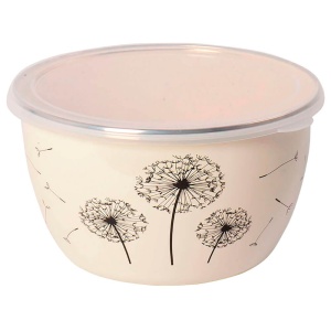 Миска эмалированная 1,7 л Одуванчик TM Metrot пластмассовая крышка