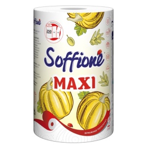 Полотенца бумаж SOFFIONE 2-x сл,MAXI 1 рул 
