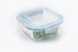 Контейнер стекло 1200мл квадратный 180х180х81мм ТМ Eley лазурный