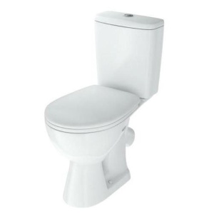 Унитаз-компакт УЮТ, косой выпуск, нижняя подводка, две кнопки, белый