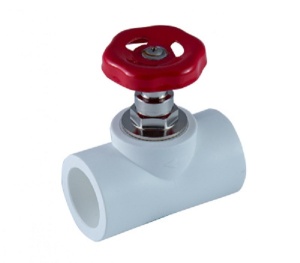 Вентиль полипропиленовый (ПП) 32 мм (металлическая  ручка-барашек) 