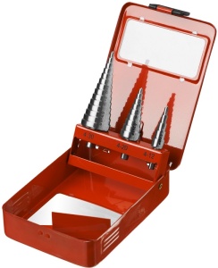 Набор сверл ступенчатых 4-30мм 3шт, сталь Р4М2