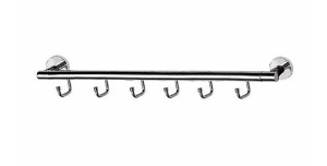 Полотенцедержатель Ledeme L207-6, 6 крючков, длина 40 см, хром