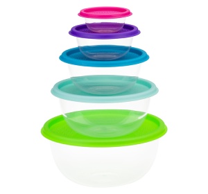 Набор мисок с крышками 5шт Радуга колор М-Пластика