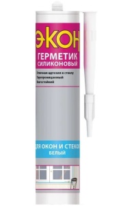 Герметик силикон д/окон прозрачный  280мл Экон (12)