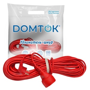 Удлинитель-шнур Domtok 1гн 20м з/к ПВС3*1,5 2497