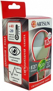 Лампа LED-А60 12W 3000K Е27 ARTSUN