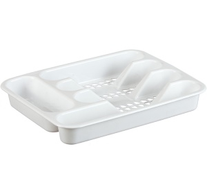 Лоток для столовых приборов сетчатый, белый М-пластика