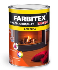 Эмаль Пф-266 д/пола красно-коричневая 20кг Farbitex