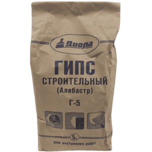 Гипс строительный Г-5 Алебастр 5кг (к-5шт)