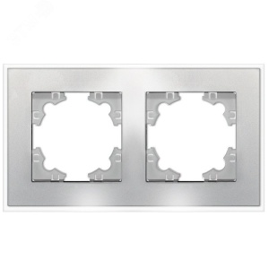 Рамка Афина Стекло двухместная серебро 2267