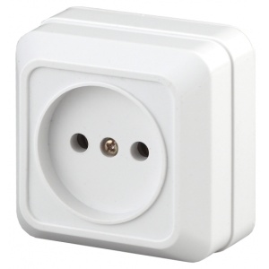 Розетка Intro о/п 1 пол б/з белая 16А  2-201-01