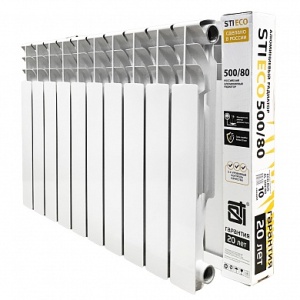 Радиатор AL 10 секц STI ECO RUS 500/80   б/компл