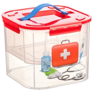 Контейнер 7,0л 230х230х180мм Деко с вкладыш. Аптечка М-Пластика