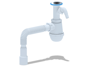 Сифон д/кухни Грот 1 1/2"х40 отвод д/стир маш и гиб. труб.