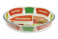 Форма стеклянная 3,2 л TM Appetite 35х24х6 см овальная 1/6