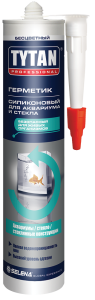 Герметик силиконовый прозрачный для аквариума и стекла 280мл Титан (12)