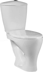 Унитаз-компакт Версия, косой выпуск, нижняя подводка, кнопка, бел