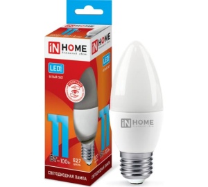 Лампа  LED-свеча-VC 11Вт 4000 Е27 IN HOME,