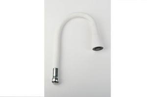 Излив гибкий цветной силик. с 2- режим насадкой БЕЛЫЙ №6 (Русант)