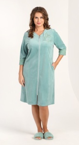 Халат жен. велюр на молнии Дива р.48 (ЧЗ)