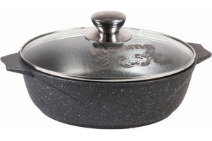 Жаровня с антипригарным покрытием 3,0 л Гранит grey ТМ Мечта 1/7