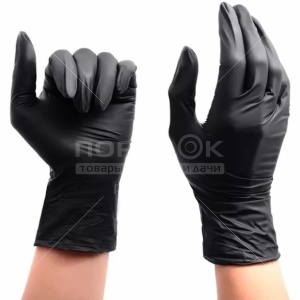 Перчатки нитриловые черные р. L уп. 100шт (50пар) 