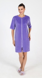 Халат жен. велюр на молнии Афина р.46 (ЧЗ)
