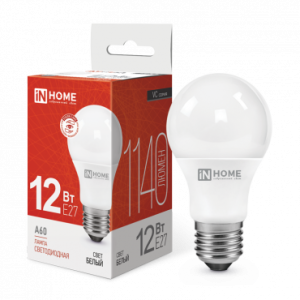 Лампа LED-А60-VC 12Вт 4000К Е27 IN HOME