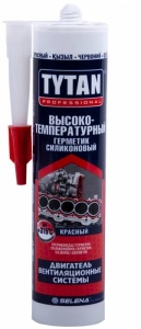 Герметик силиконовый высокотемпературный черный 280мл Титан (12)  