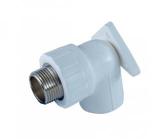 Угольник полипропиленовый (ПП) 20х1/2 НР с креплением