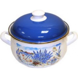 Кастрюля эмалированная 4,0 л Лаванда эмал/кр TM INTEROS 1/4