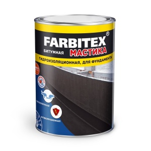Мастика Farbitex битумно-гидроизоляционная 4 кг для фундамента по 4 шт