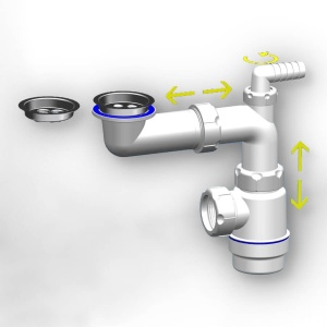 Сифон МИНИ 1 1/2х40 для раковины над стиральной машинки